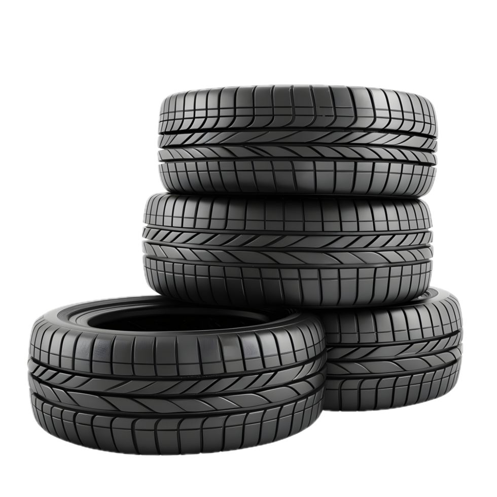 Stack of new tyres